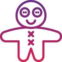 craft toy doll plush handmade - gradient icon vector