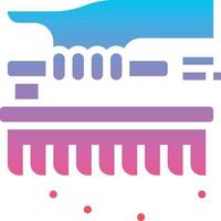 brush cleaning floor - gradient solid icon vector