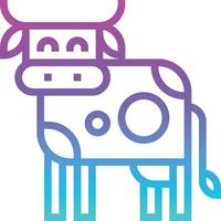 cow animal mammal - gradient icon vector