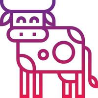 cow animal mammal - gradient icon vector