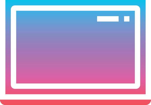 computadora de conectividad wifi portátil - icono sólido degradado vector