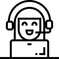 customer service call center - outline icon vector