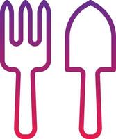 gardening spoon fork trowel - gradient icon vector