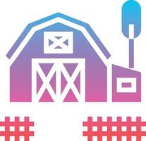 barn farm building - gradient solid icon vector