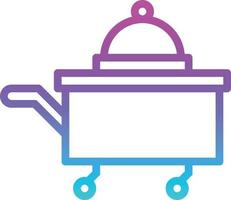 roomservice food hotel cart - gradient icon vector