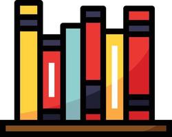 reading book shelf stack - filled outline icon vector