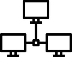 lan computer internet network - outline icon vector