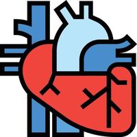 heart organ healthcare medical - filled outline icon vector