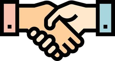 handshake business relationship communication - filled outline icon vector