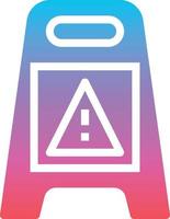 warning sign cleaning - gradient solid icon vector