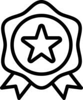 award medal reward promote star - outline icon vector