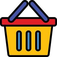 basket shopping - fill outline icon vector