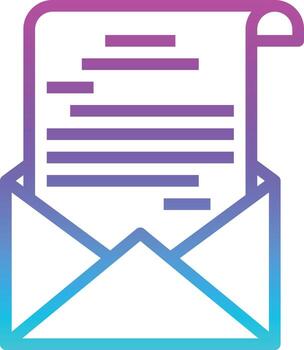 mensaje carta enviada comunicación - icono degradado vector