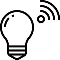 bombilla de luz de conectividad wifi de iluminación - icono de contorno vector