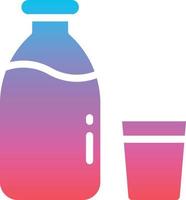 milk bottle glass calcium beverage - gradient solid icon vector