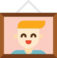 picture frame picture frame smile selfie - flat icon vector