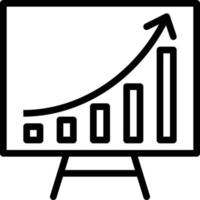 growth graph chart board analysis - outline icon vector