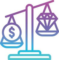 economics coin diamond economy scale weight - gradient icon vector