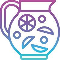 fruit punch mocktail jug beverage - gradient icon vector