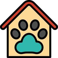 pet mart house paw vet - filled outline icon vector