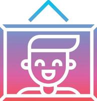 picture frame picture frame smile selfie - gradient solid icon vector