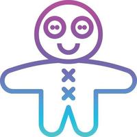 craft toy doll plush handmade - gradient icon vector