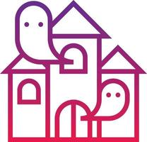 haunted house park - gradient icon vector