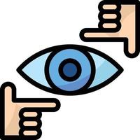 vision eye hand view focus - filled outline icon vector