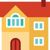 house mansion home building real estate - flat icon vector