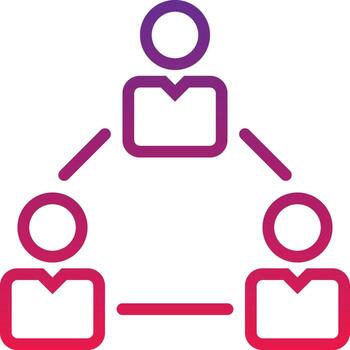 collaboration teamwork branch department employee - gradient icon vector