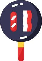 cooking pan sausage becon - flat icon vector