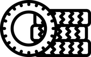 wheel tire stack racing - outline icon vector