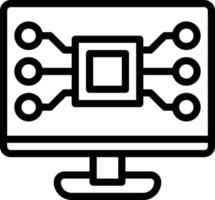 computer digital screen electronic system - outline icon vector