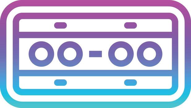 número de pieza de la matrícula - icono de degradado vector