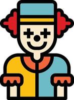 clown face circus - filled outline icon vector