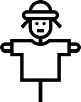 scarecrow farm hay - outline icon vector