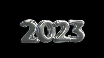 2023 3D number animation with alpha channel video