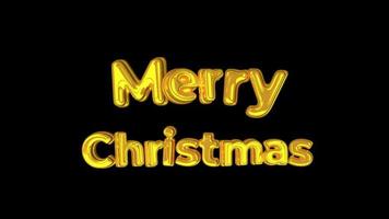 Merry Christmas text animation with alpha channel video