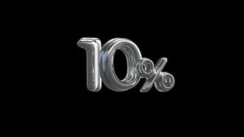 10 Percent 3D number animation with alpha channel s video