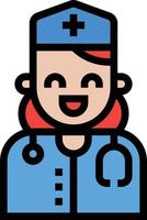 doctor avatar healthcare medical - filled outline icon vector
