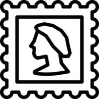 stamp collecting post art - outline icon vector