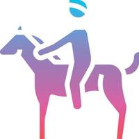 horse riding sport pet - gradient solid icon vector