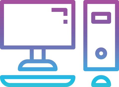computer mouse keyboard monitor communication - gradient icon vector