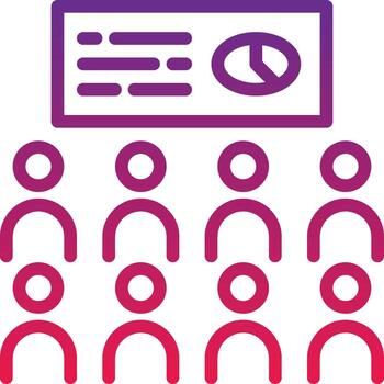 conferencia de análisis de presentación de discusión de capacitación - icono de degradado vector