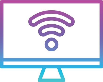 pantalla del monitor de la computadora - icono de gradiente vector