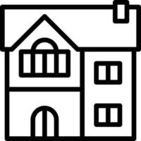 house mansion home building real estate - outline icon vector