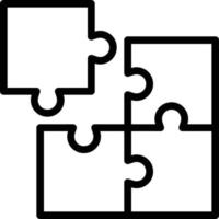 jigsaw puzzle game kids - outline icon vector