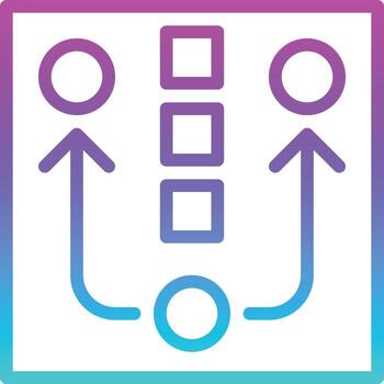 estrategia flujo trabajo promoción manera - icono degradado vector