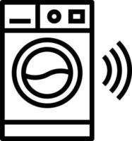 wash machine wifi - outline icon vector