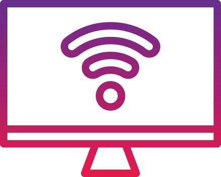pantalla del monitor de la computadora - icono de gradiente vector